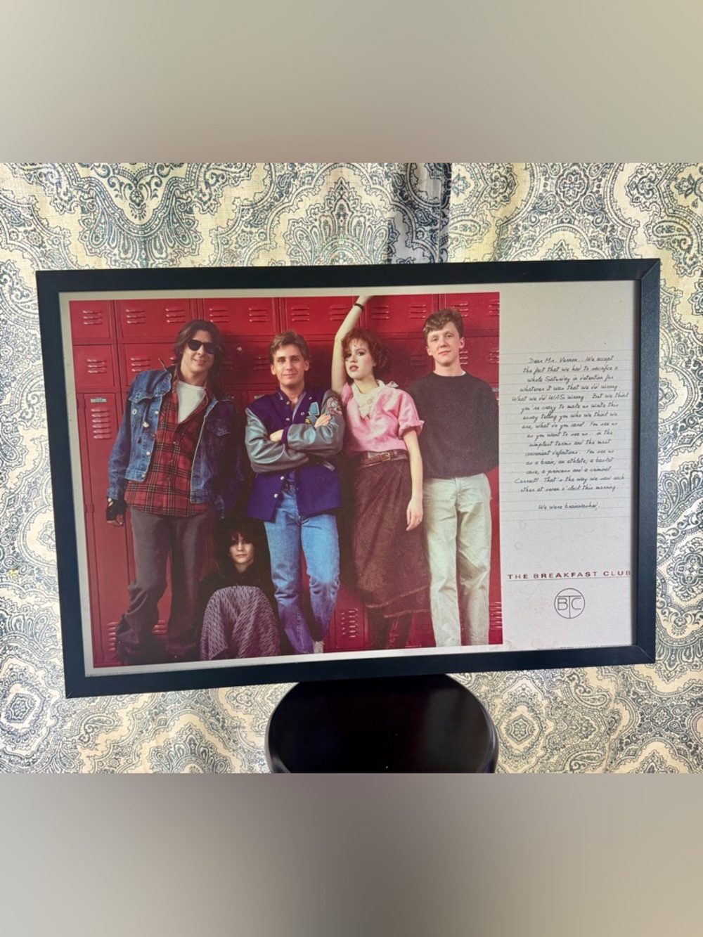 The Breakfast Club Framed Photo Print - Essay Letter on Right